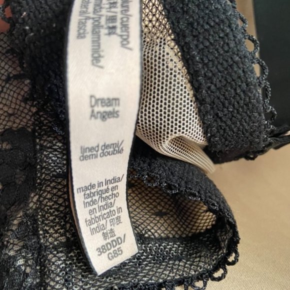 Victoria's Secret Dream Angels, lined demi bra, nude with black lace 38DDD - Picture 7 of 8